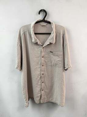 Columbia Striped Short Sleeve Button Down Shirt XXL
